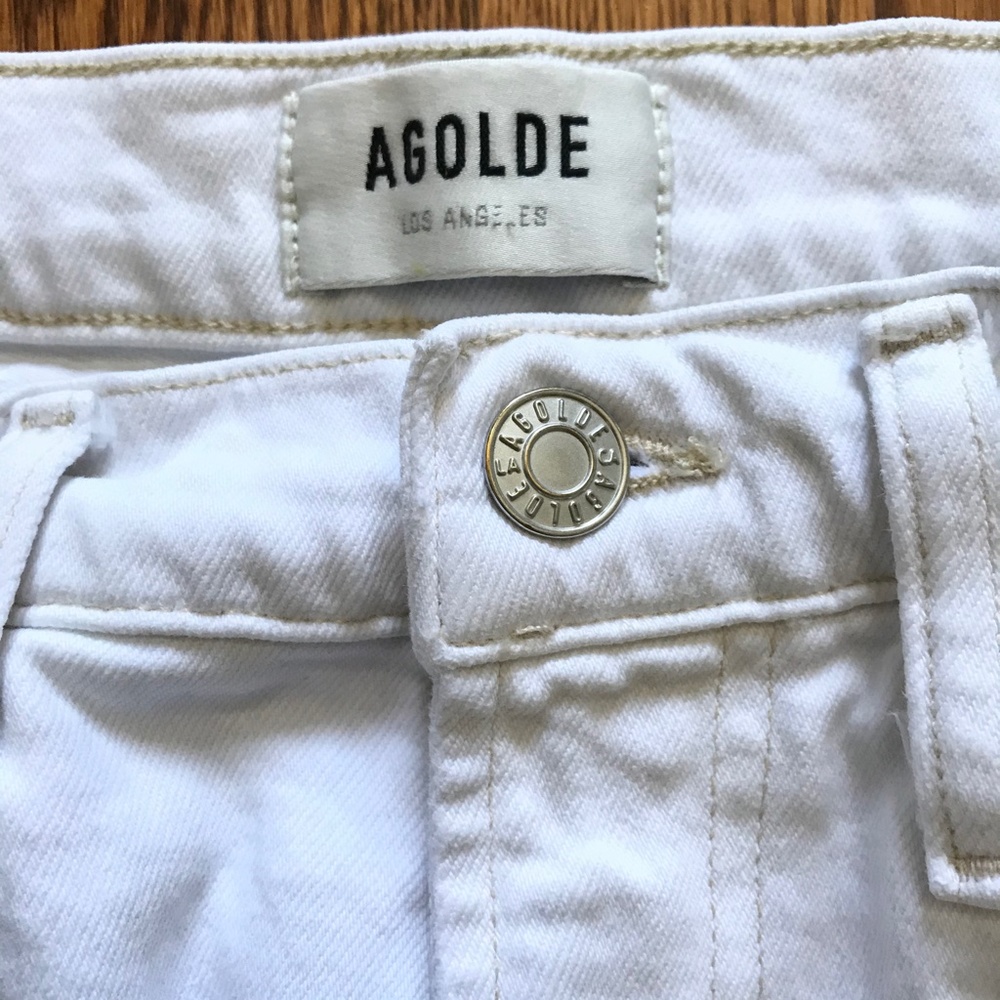 AGOLDE Wilder Jeans Womens 24 White High Rise Straight Leg Stretch Denim Pants - Picture 7 of 14